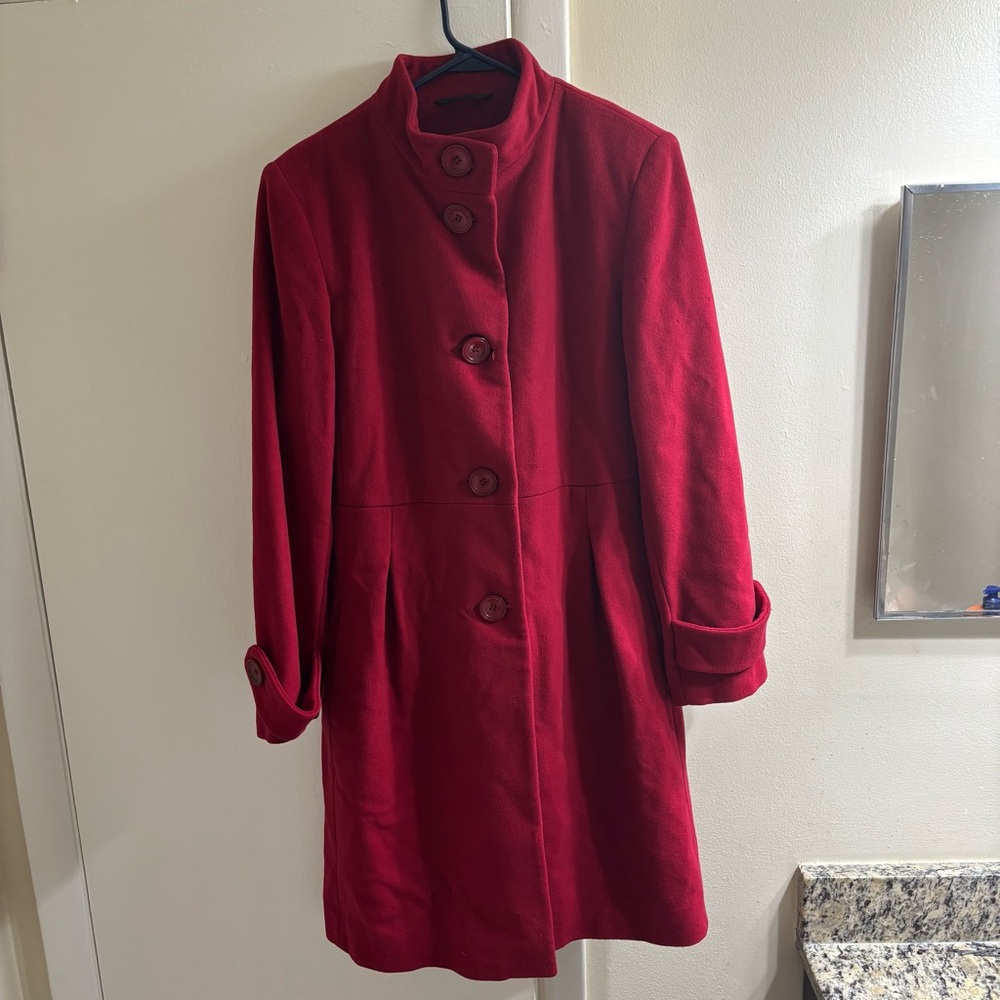 Kristen Blake Red Trench Coat Timeless Tailored Style
